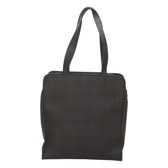 BURBERRY Nova Check Tote Bag PVC Black Auth th6087 - Picture 3 of 16